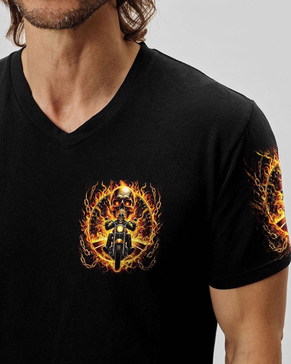 BLISSCORNERS RUNNING AGAINST THE WIND BIKER SKULL ALL OVER PRINT