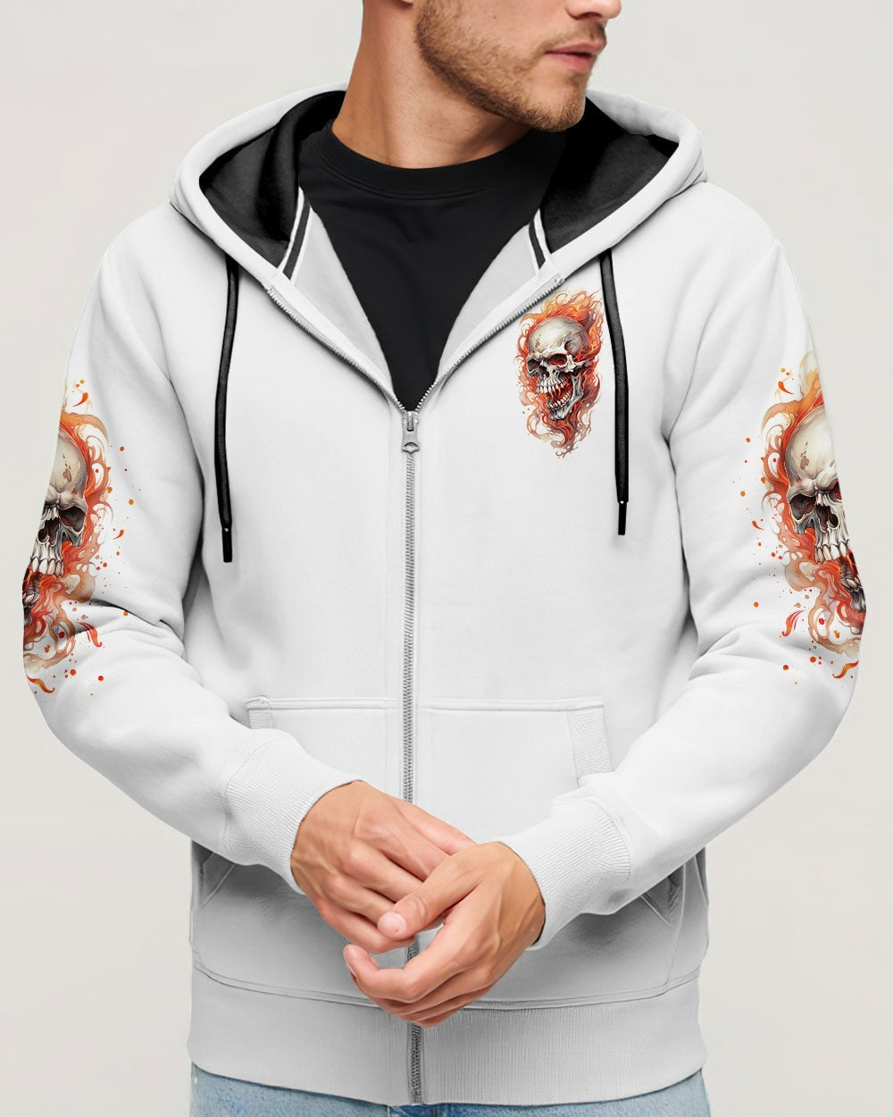 BLISSCORNERS I'M NEVER ALONE SKULL FIRE ALL OVER PRINT
