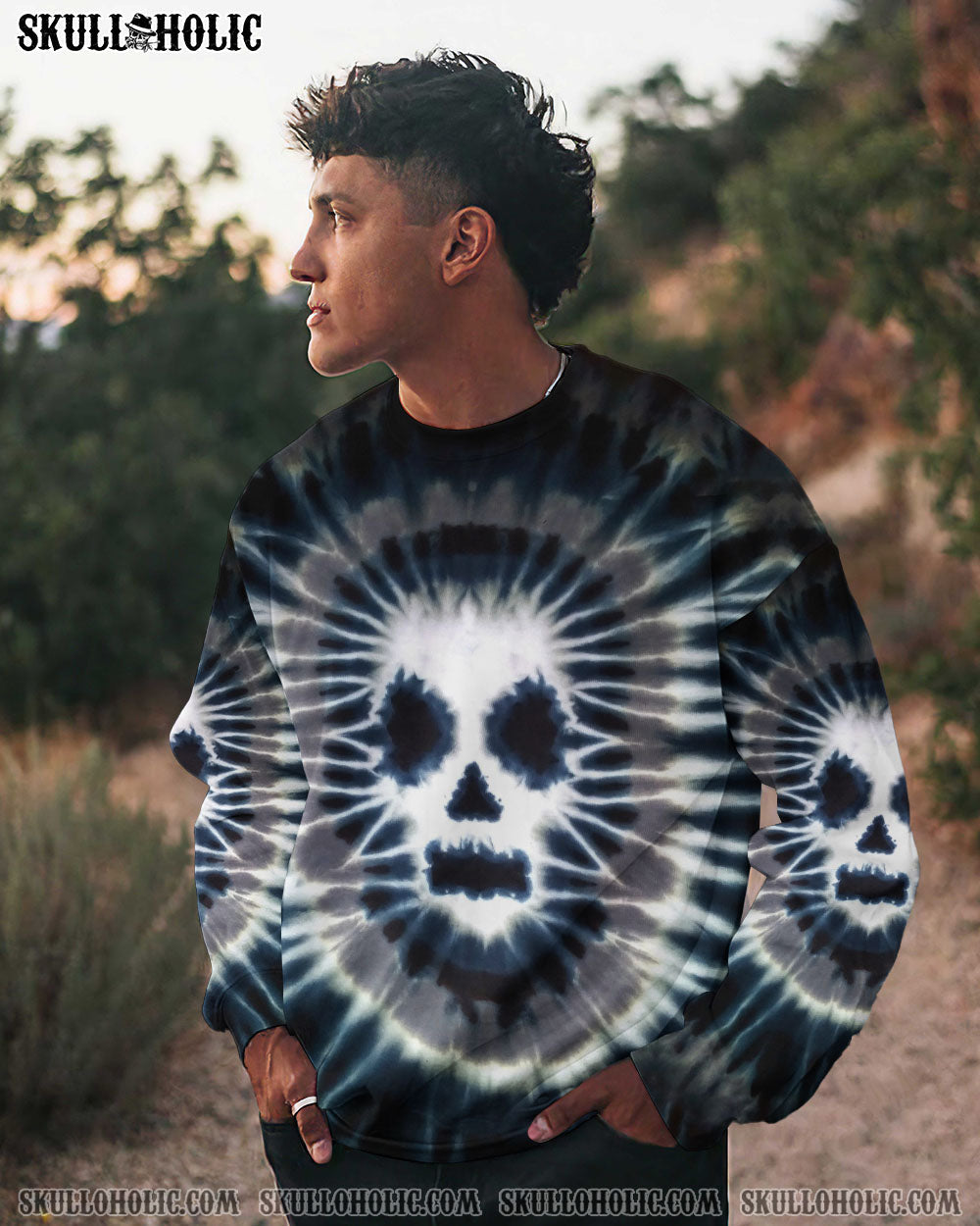 BLISSCORNERS ZOMBIE SKULL TIE DYE HAND DYED ALL OVER PRINT