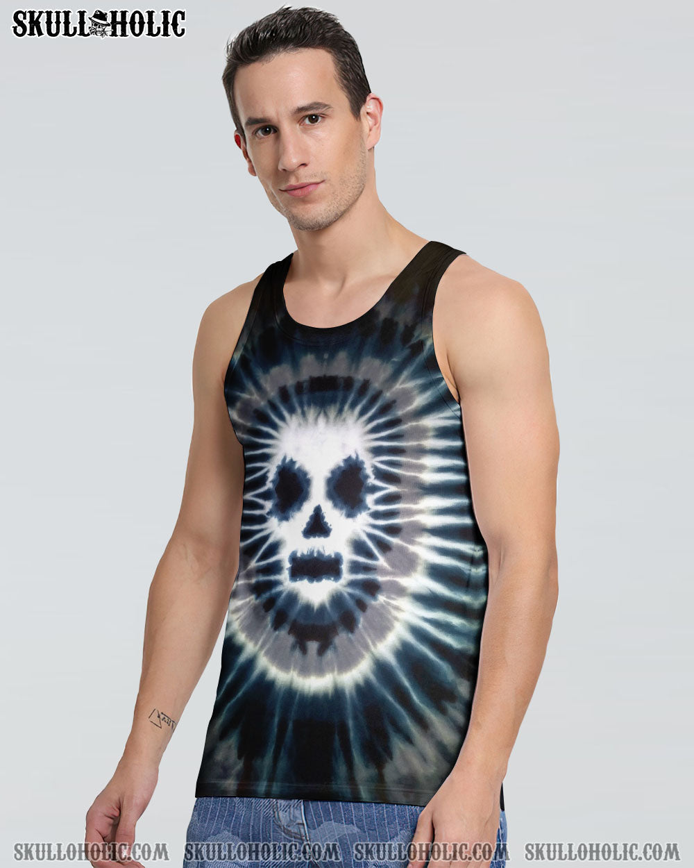 BLISSCORNERS ZOMBIE SKULL TIE DYE HAND DYED ALL OVER PRINT