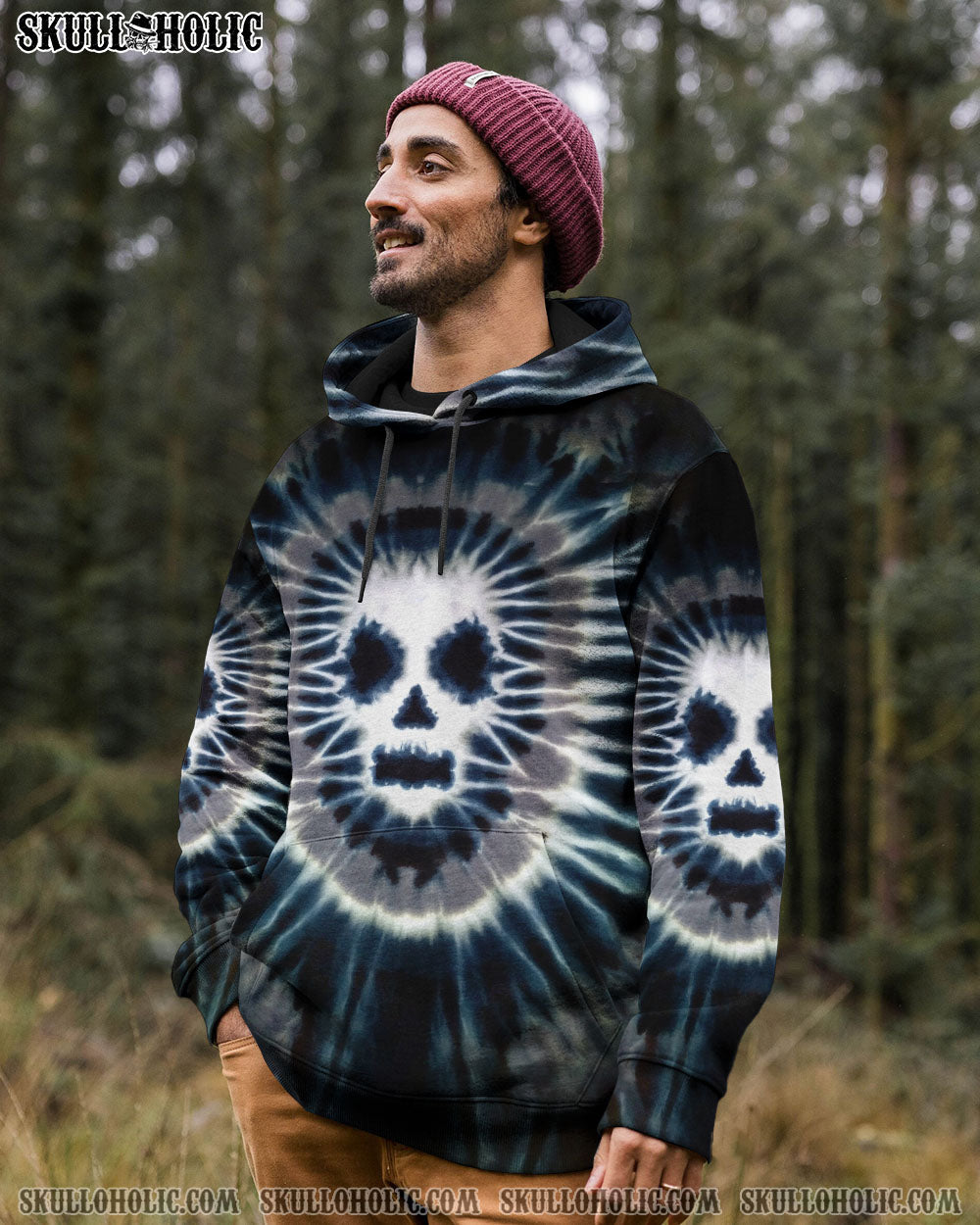 BLISSCORNERS ZOMBIE SKULL TIE DYE HAND DYED ALL OVER PRINT