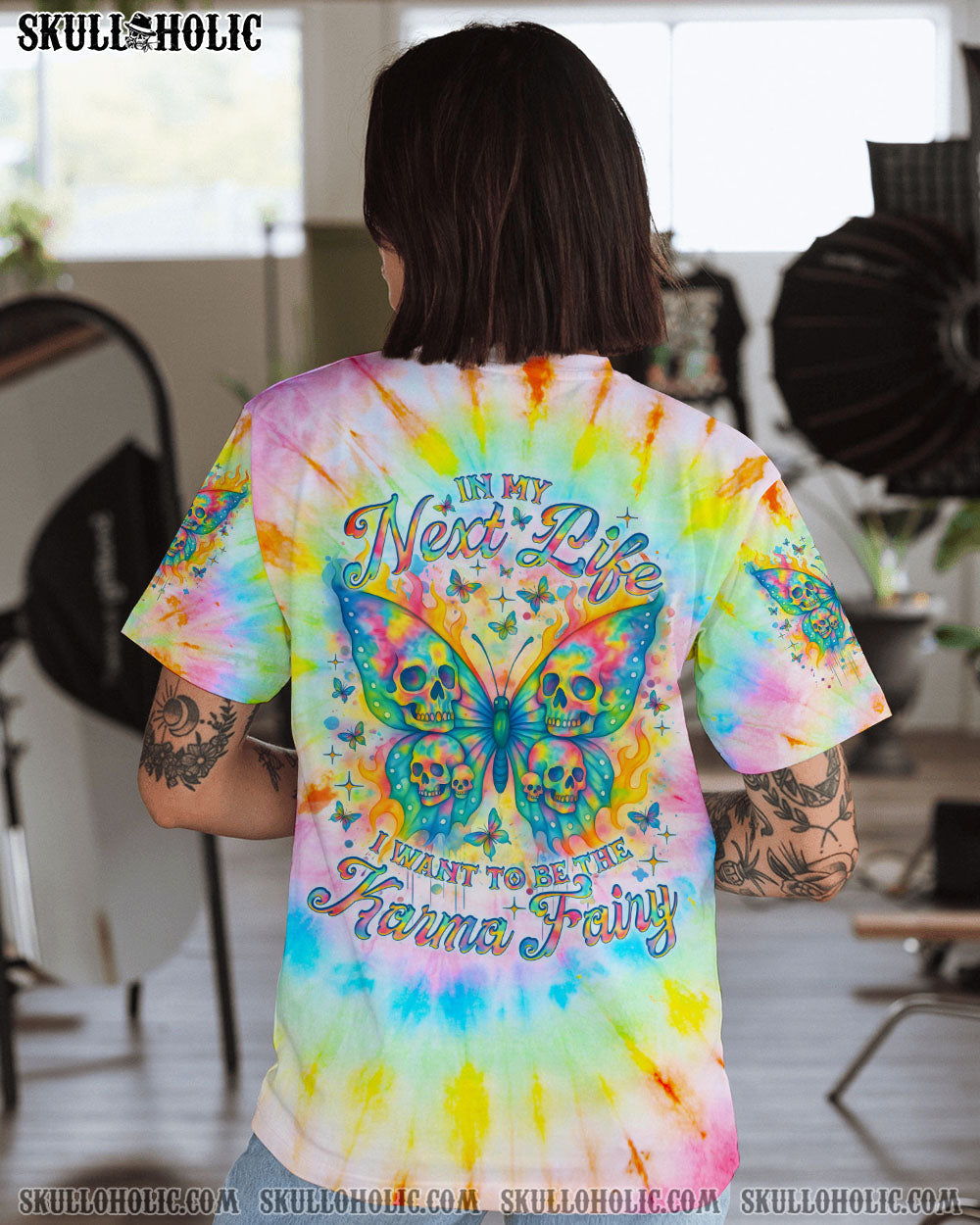 BLISSCORNERS KARMA FAIRY SKULL BUTTERFLY ALL OVER PRINT