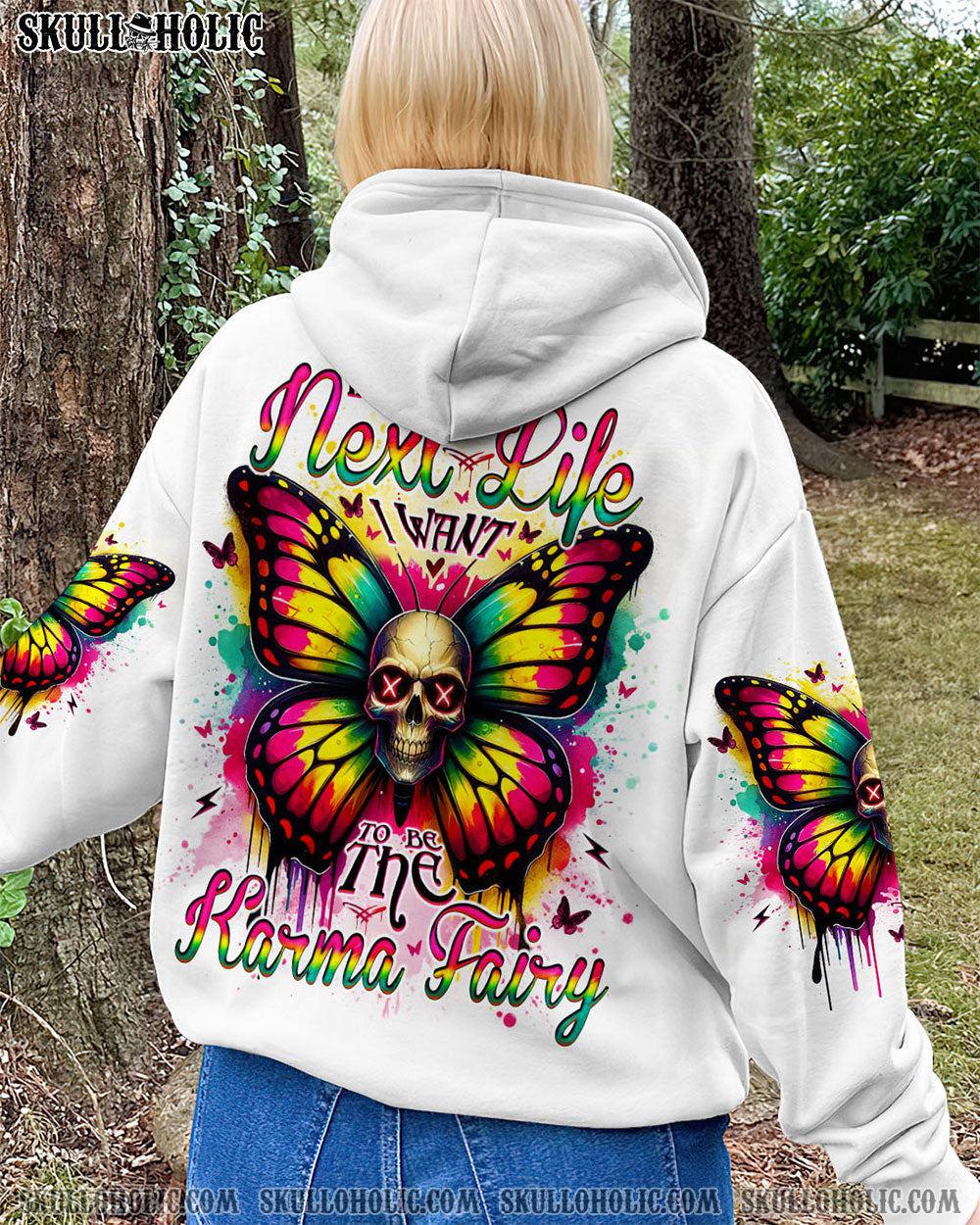 BLISSCORNERS KARMA FAIRY SKULL SKULL BUTTERFLY ALL OVER PRINT
