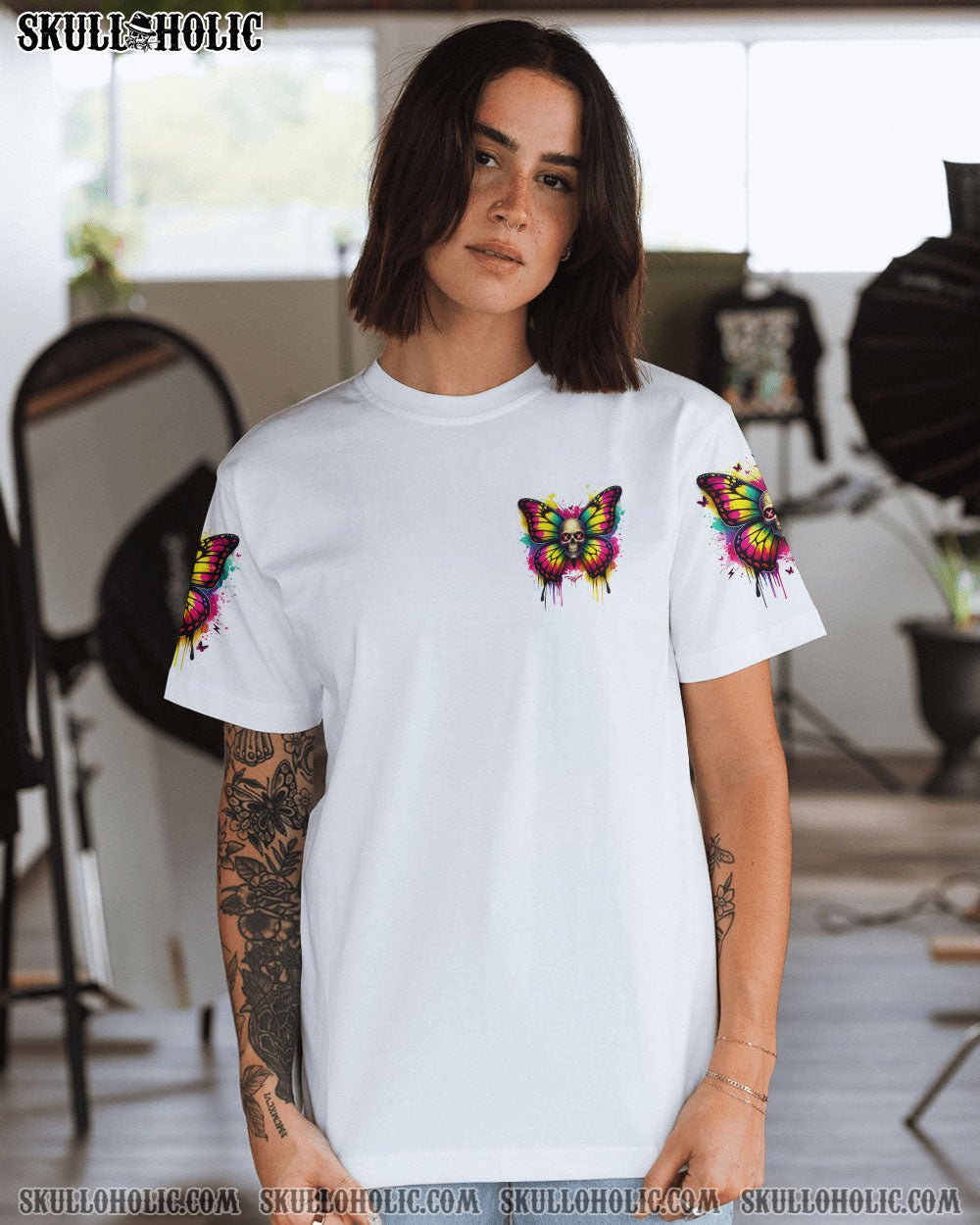 BLISSCORNERS KARMA FAIRY SKULL SKULL BUTTERFLY ALL OVER PRINT