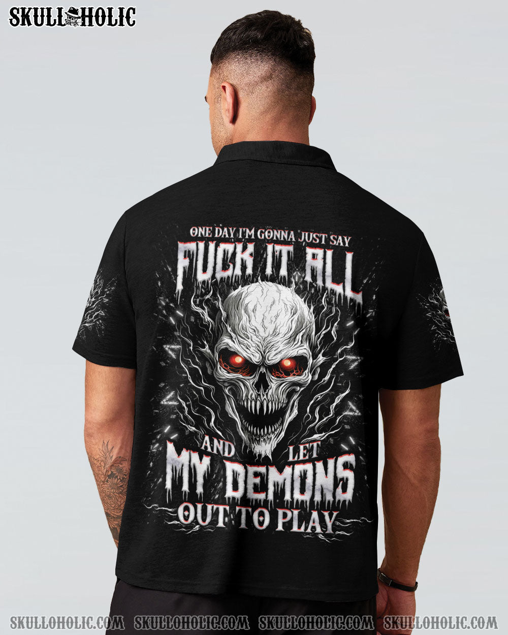 BLISSCORNERS ONE DAY I'M GONNA JUST SAY DEMON SKULL ALL OVER PRINT