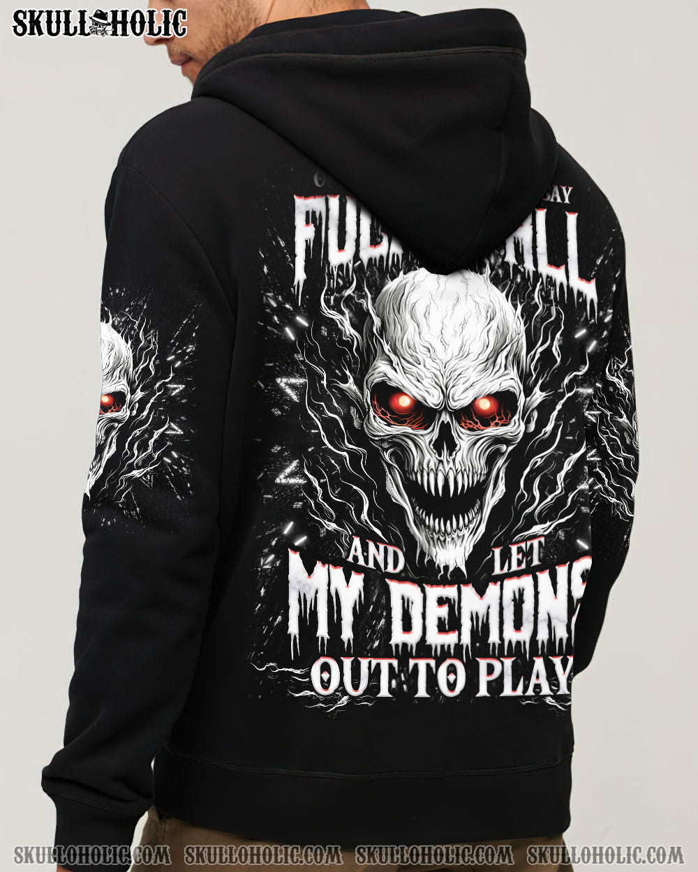 BLISSCORNERS ONE DAY I'M GONNA JUST SAY DEMON SKULL ALL OVER PRINT