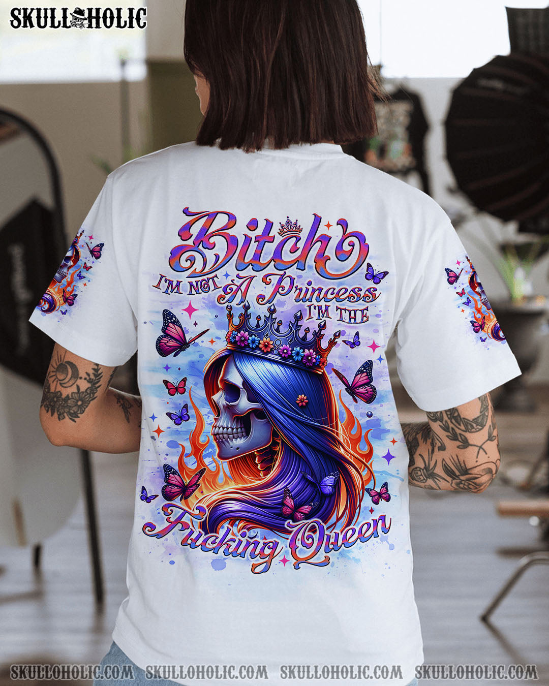 BLISSCORNERS I'M THE FKING QUEEN SKULL LADY ALL OVER PRINT