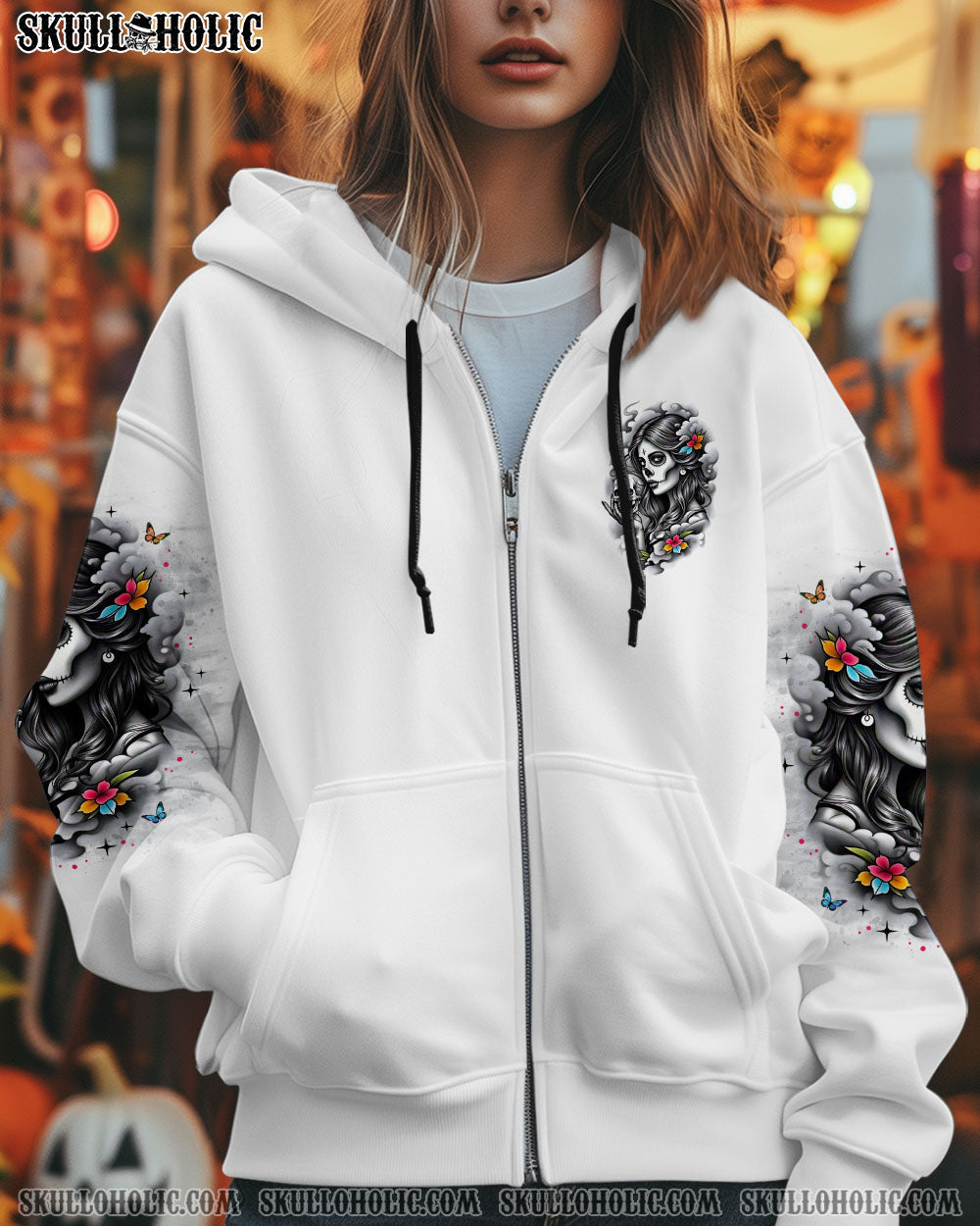 BLISSCORNERS THE GOOD GIRL IN ME SKULL LADY ALL OVER PRINT