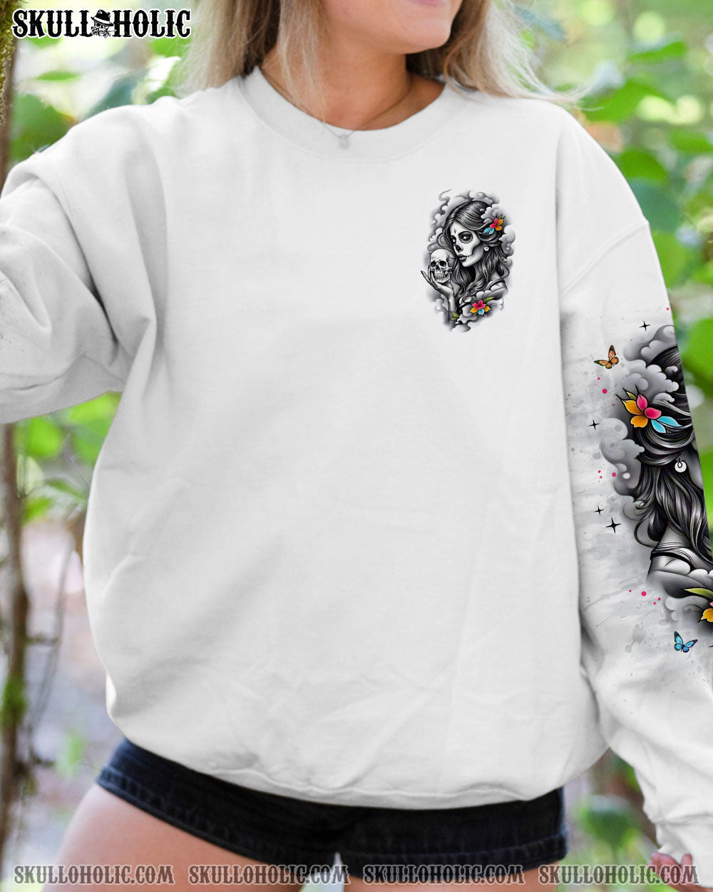BLISSCORNERS THE GOOD GIRL IN ME SKULL LADY ALL OVER PRINT