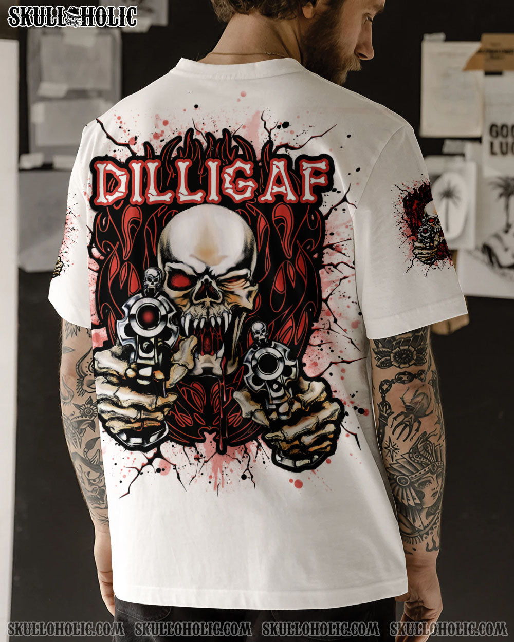 BLISSCORNERS DILLIGAF SKULL ALL OVER PRINT
