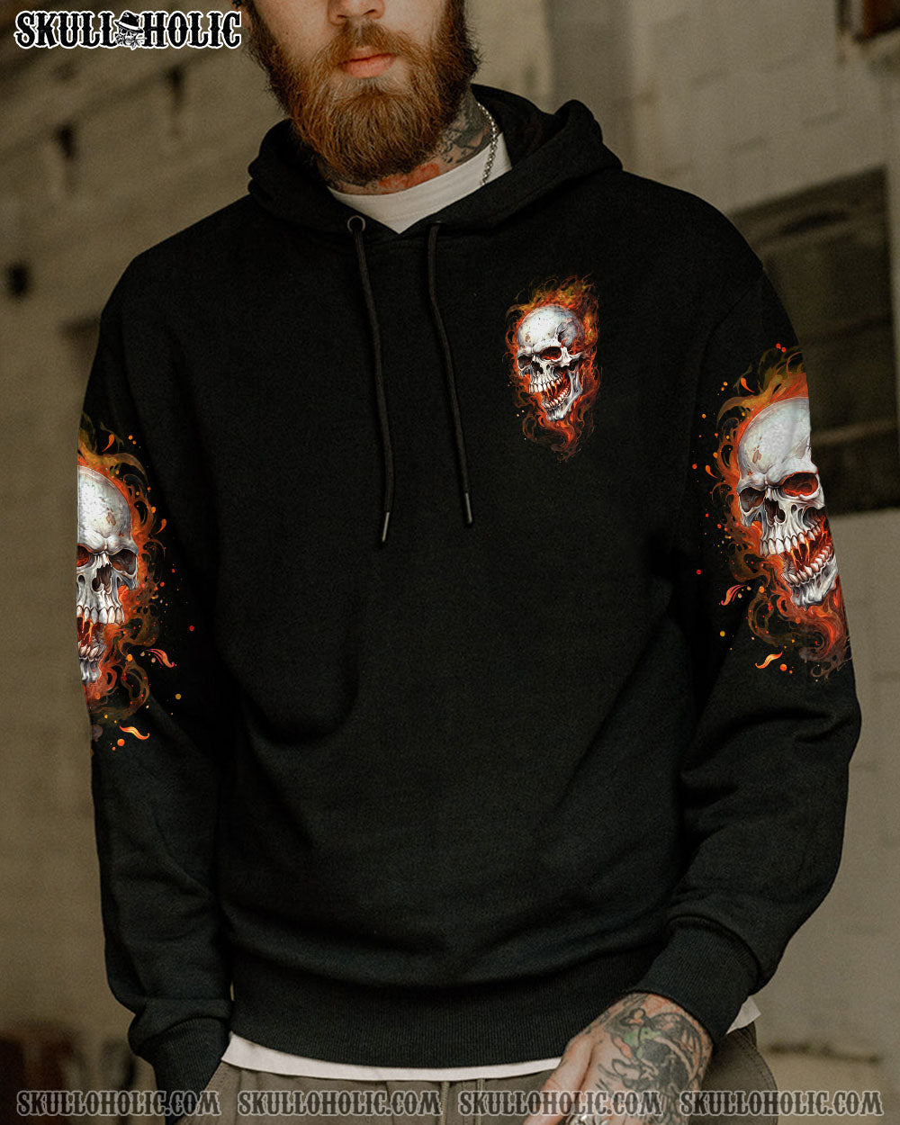 BLISSCORNERS ONE DAY I'M GONNA JUST SAY DEMON SKULL BLACK ALL OVER PRINT