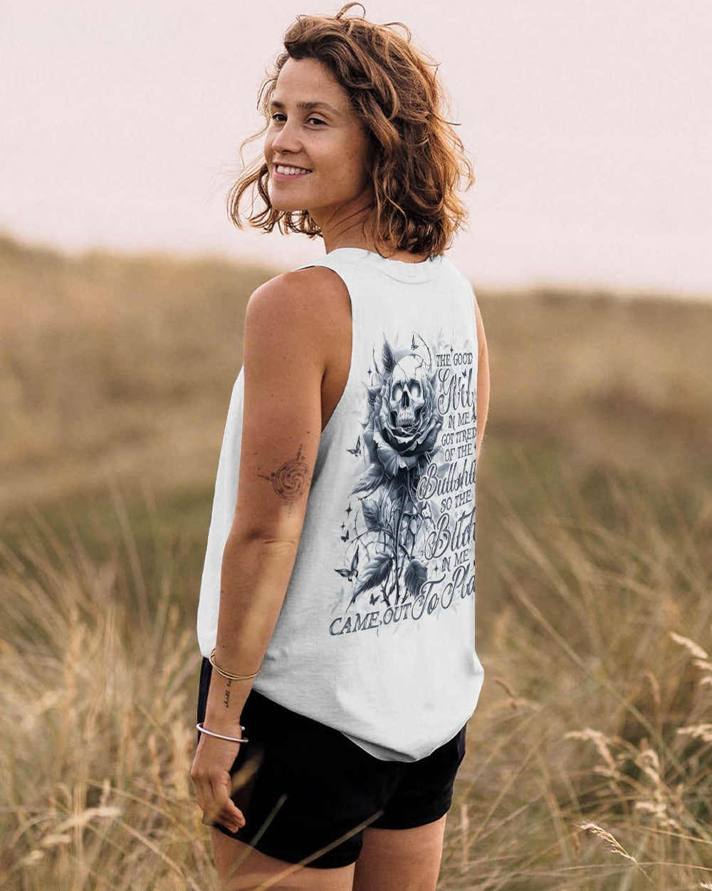 BLISSCORNERS BUT DID YOU DIE MOM LIFE MESSY BUN SKULL ALL OVER PRINT