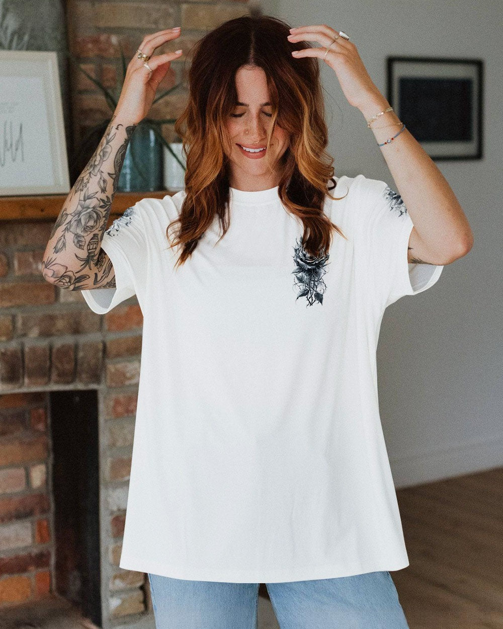 BLISSCORNERS BUT DID YOU DIE MOM LIFE MESSY BUN SKULL ALL OVER PRINT