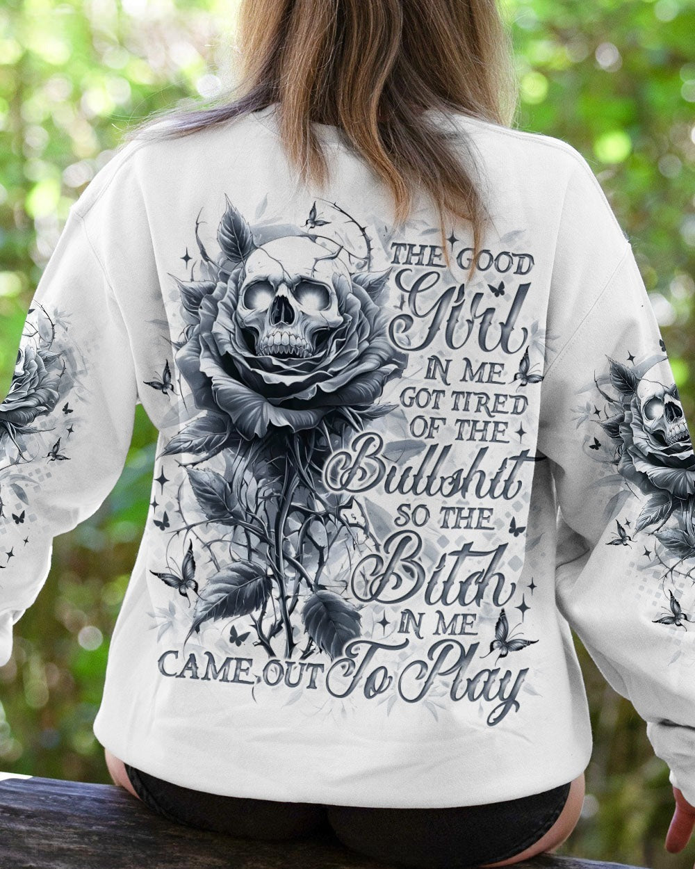 BLISSCORNERS BUT DID YOU DIE MOM LIFE MESSY BUN SKULL ALL OVER PRINT