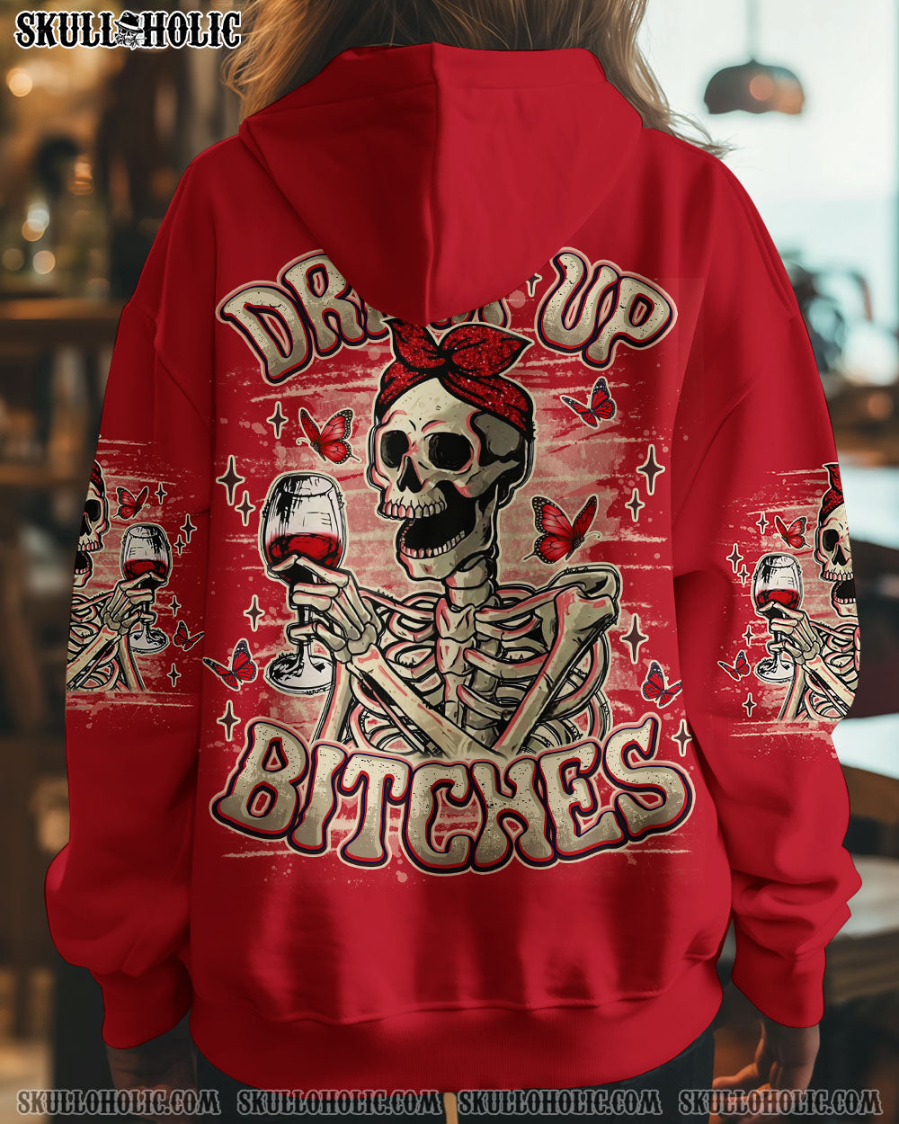 BLISSCORNERS DRINK UP B**CHES SKELETON ALL OVER PRINT