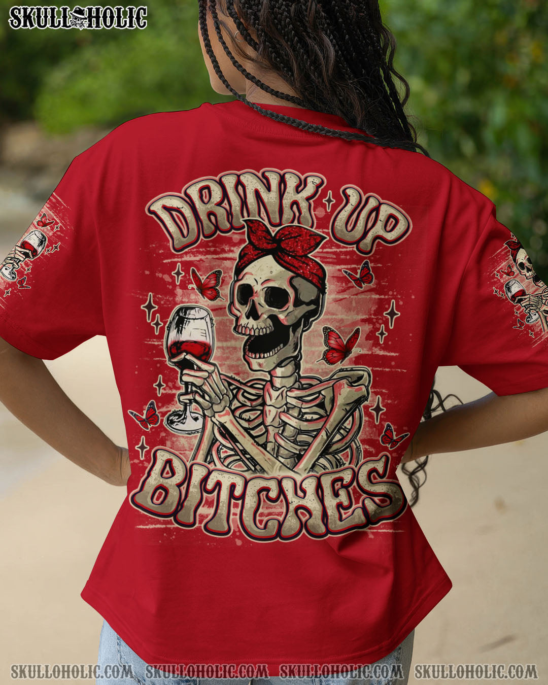 BLISSCORNERS DRINK UP B**CHES SKELETON ALL OVER PRINT