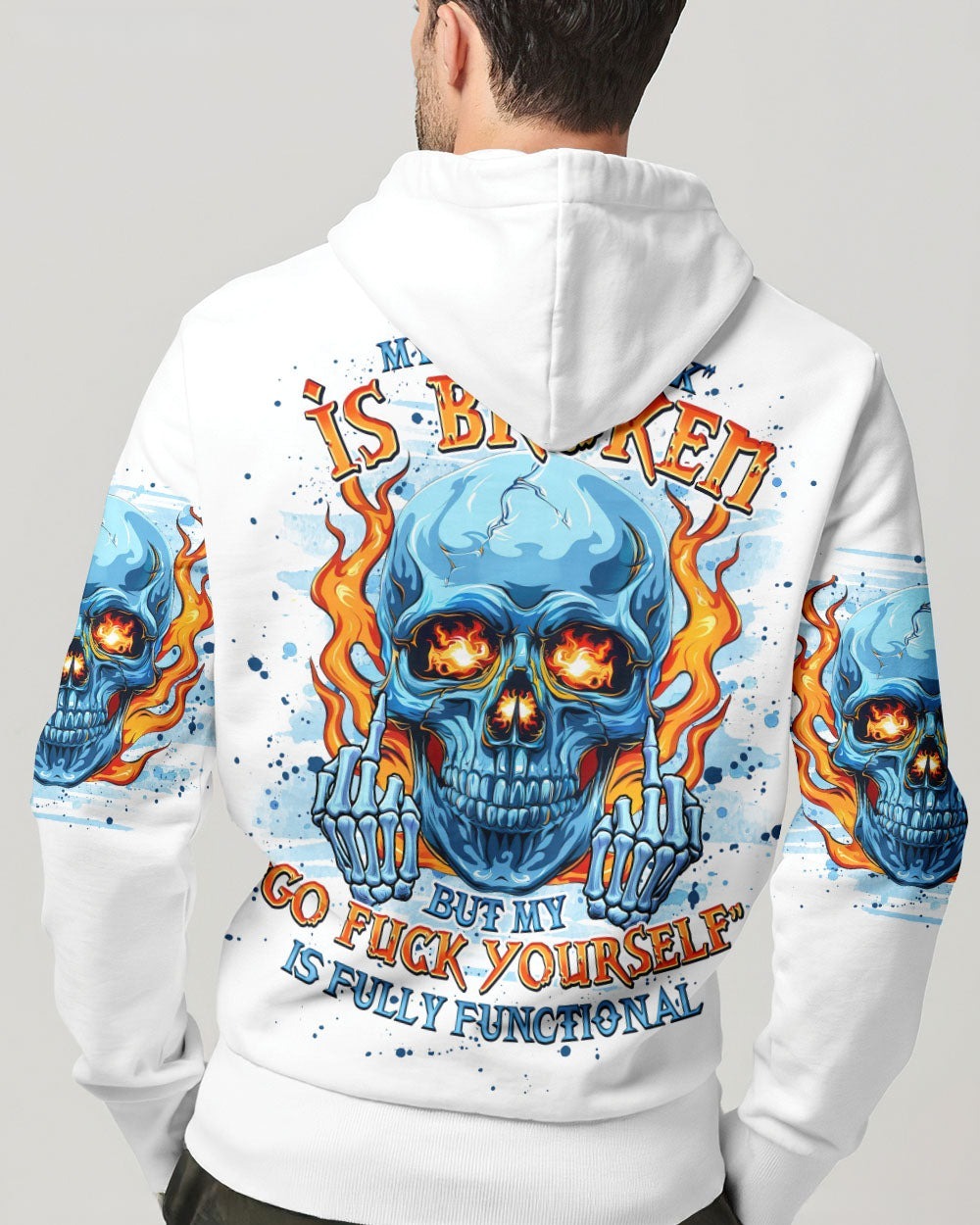 BLISSCORNERS MY GIVE A F IS BROKEN SKULL FIRE ALL OVER PRINT