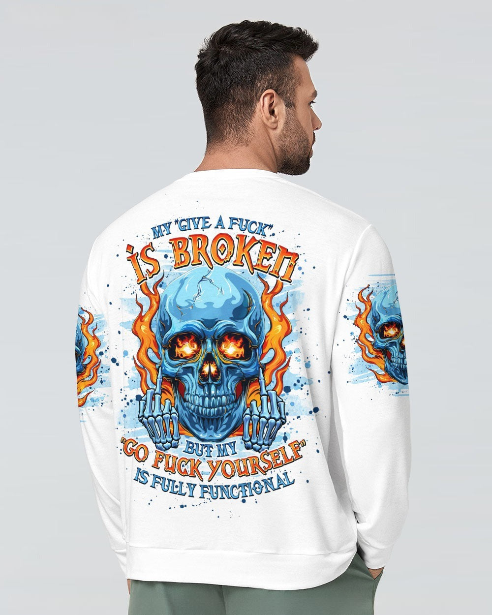BLISSCORNERS MY GIVE A F IS BROKEN SKULL FIRE ALL OVER PRINT