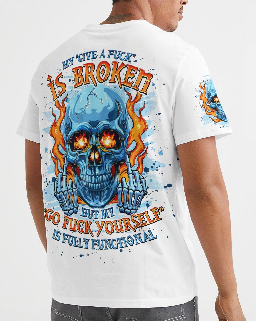 BLISSCORNERS MY GIVE A F IS BROKEN SKULL FIRE ALL OVER PRINT