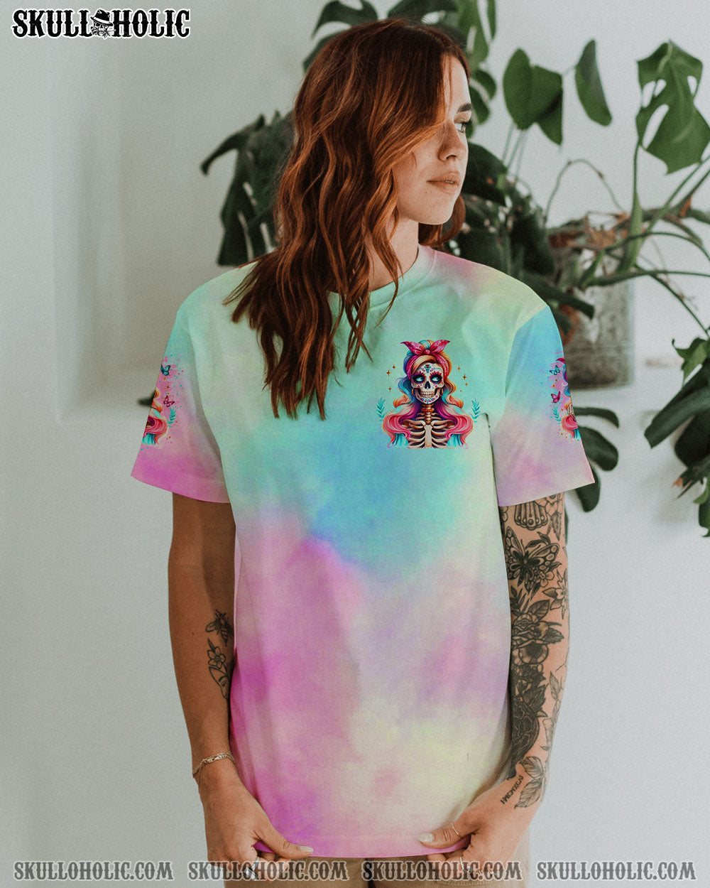 BLISSCORNERS ZERO F GIVEN SKULL MESSY BUN  ALL OVER PRINT