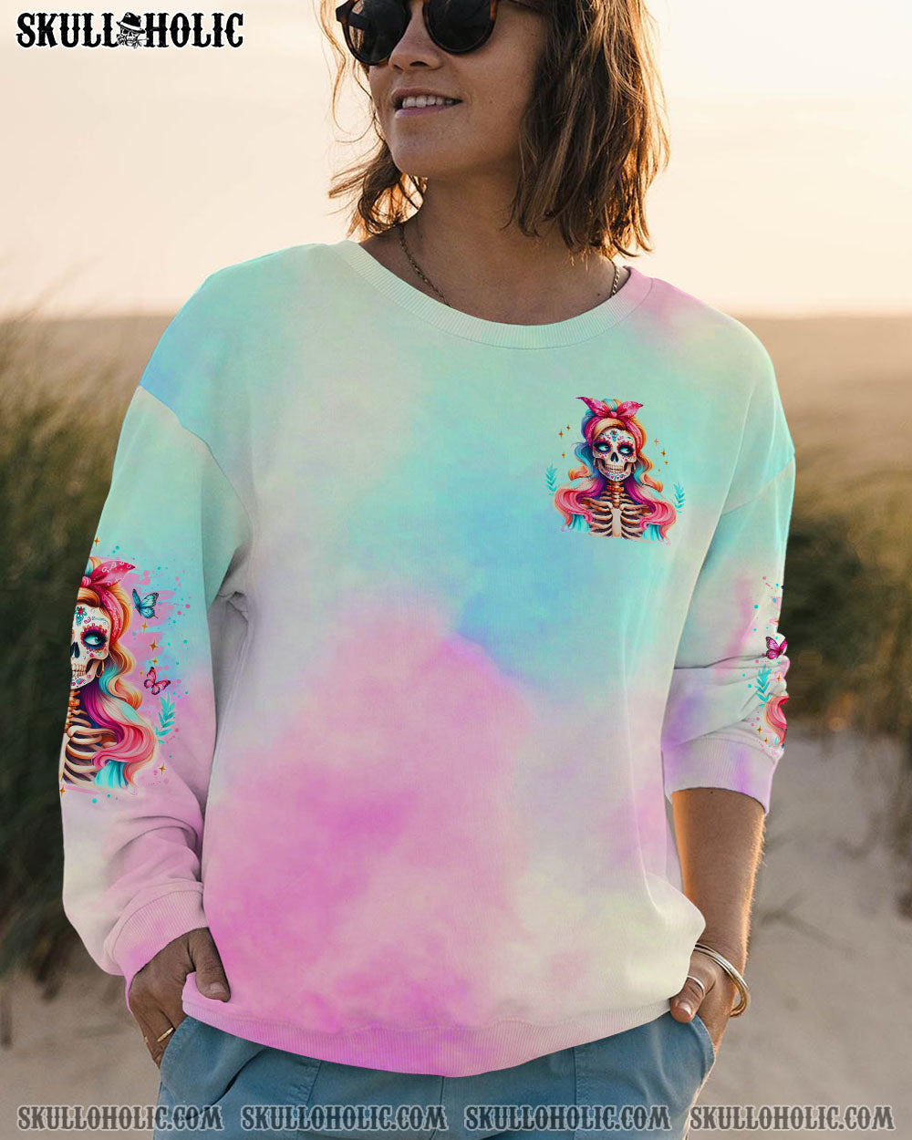 BLISSCORNERS ZERO F GIVEN SKULL MESSY BUN  ALL OVER PRINT