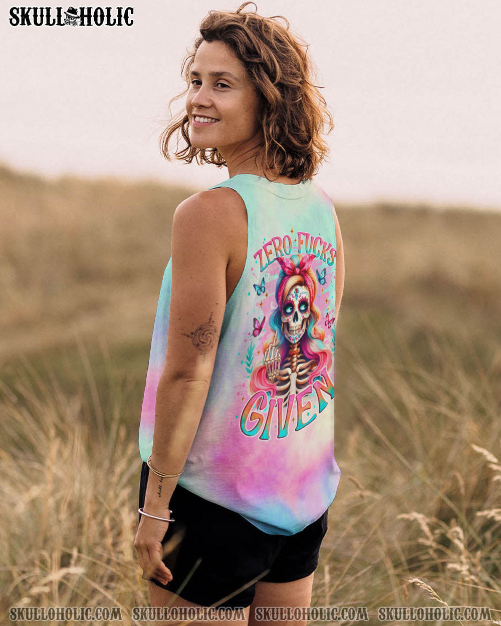 BLISSCORNERS ZERO F GIVEN SKULL MESSY BUN  ALL OVER PRINT