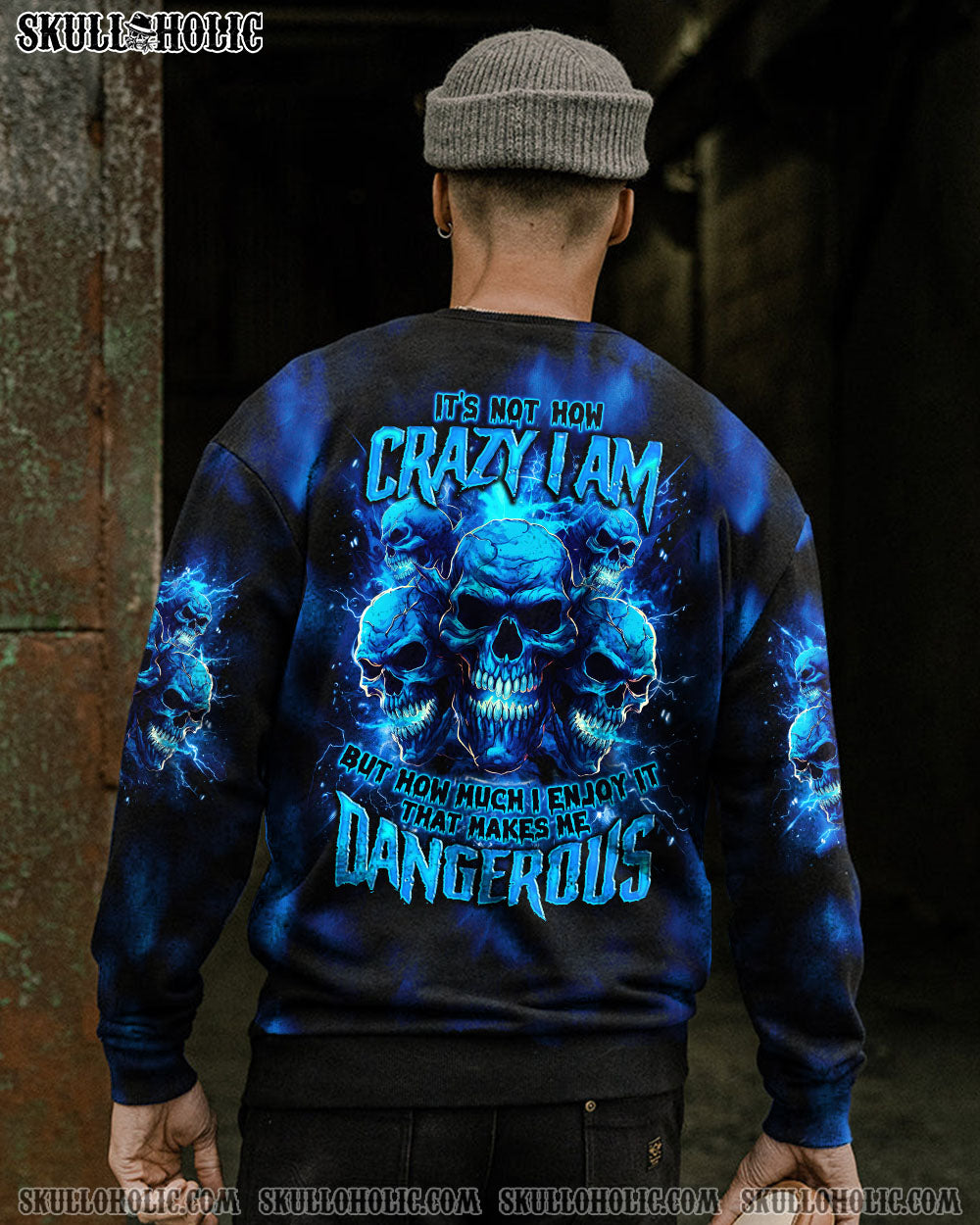 BLISSCORNERS IT'S NOT HOW CRAZY I AM SKULL TIE DYE ALL OVER PRINT