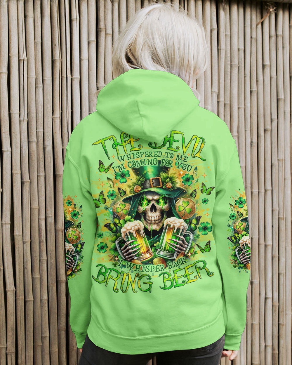 BLISSCORNERS THE DEVIL WHISPERED BEER REAPER PATRICK'S DAY ALL OVER PRINT