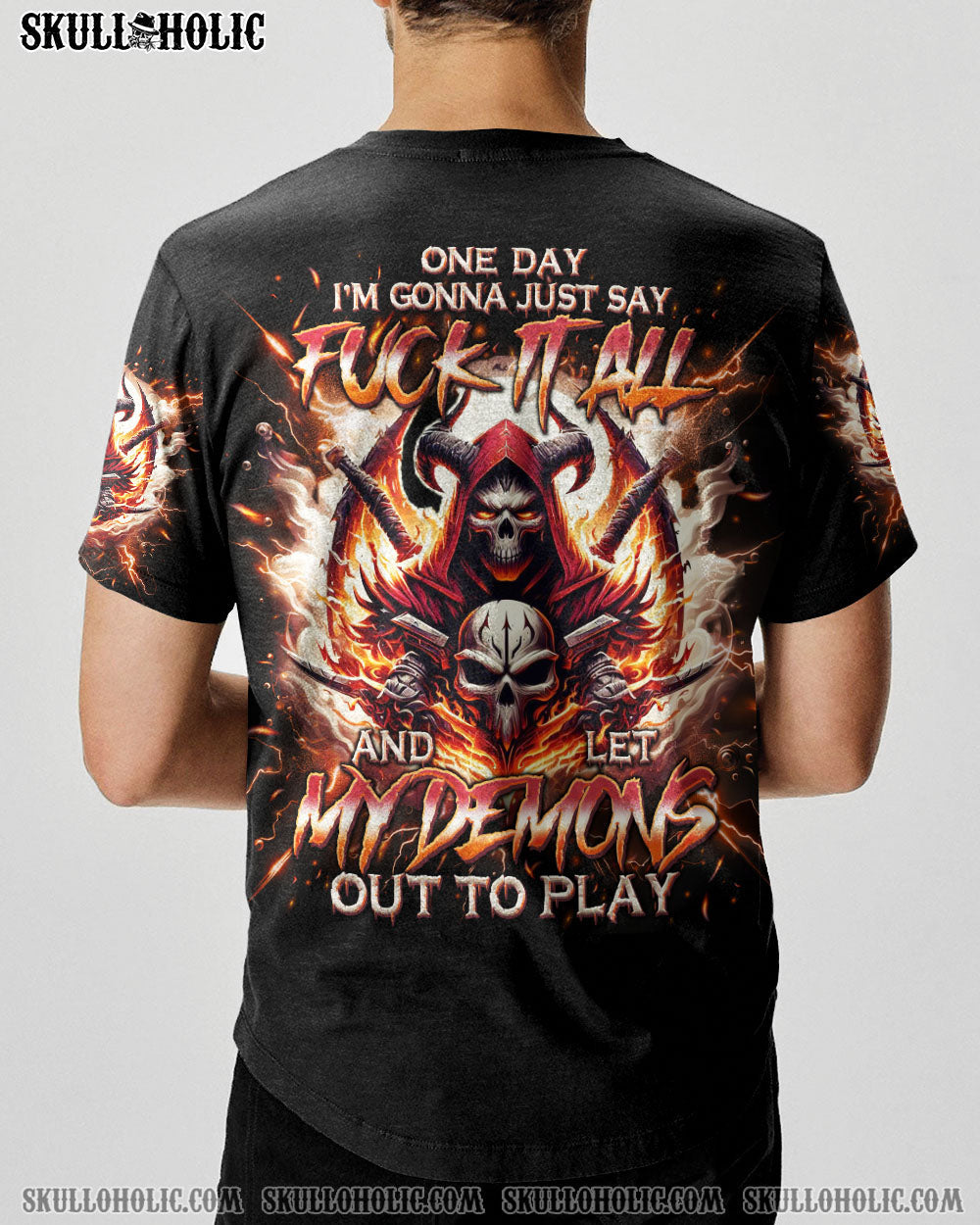 BLISSCORNERS ONE DAY I'M GONNA JUST SAY FIRE SKULL ALL OVER PRINT