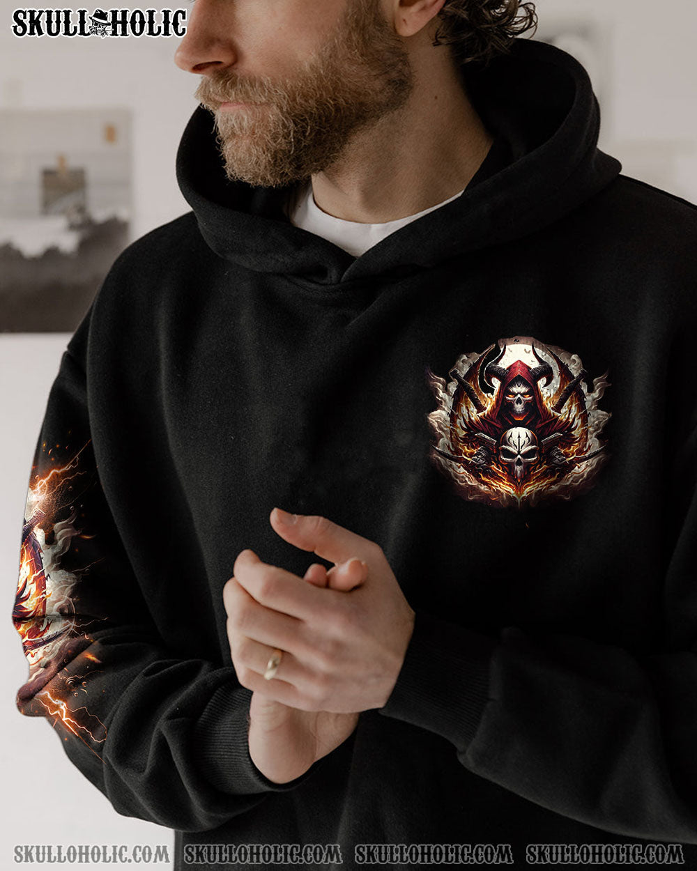 BLISSCORNERS ONE DAY I'M GONNA JUST SAY FIRE SKULL ALL OVER PRINT