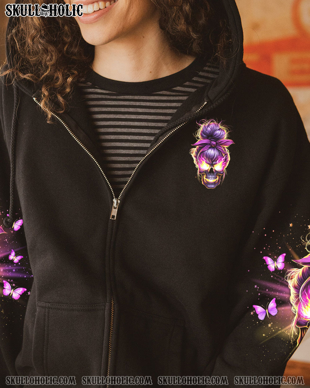 BLISSCORNERS NOT EVERYONE LIKES ME SKULL MESSY BUN ALL OVER PRINT