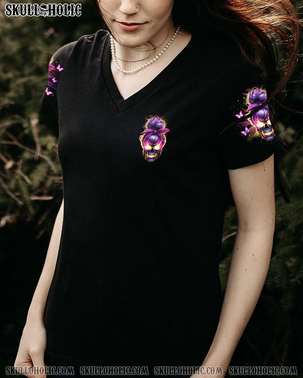 BLISSCORNERS NOT EVERYONE LIKES ME SKULL MESSY BUN ALL OVER PRINT