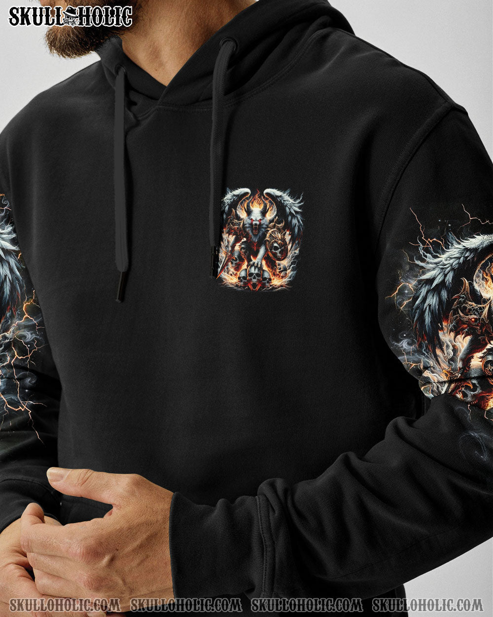 BLISSCORNERS YOUR FIRST MISTAKE WOLF SKULL WINGS ALL OVER PRINT