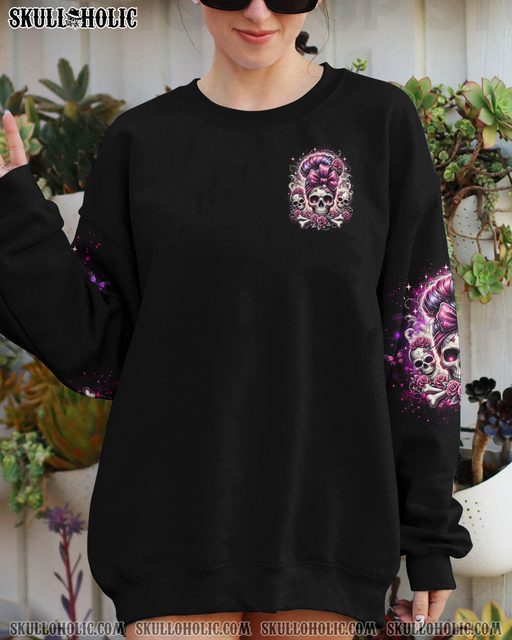 BLISSCORNERS SHE IS SUNSHINE MESSY BUN ALL OVER PRINT