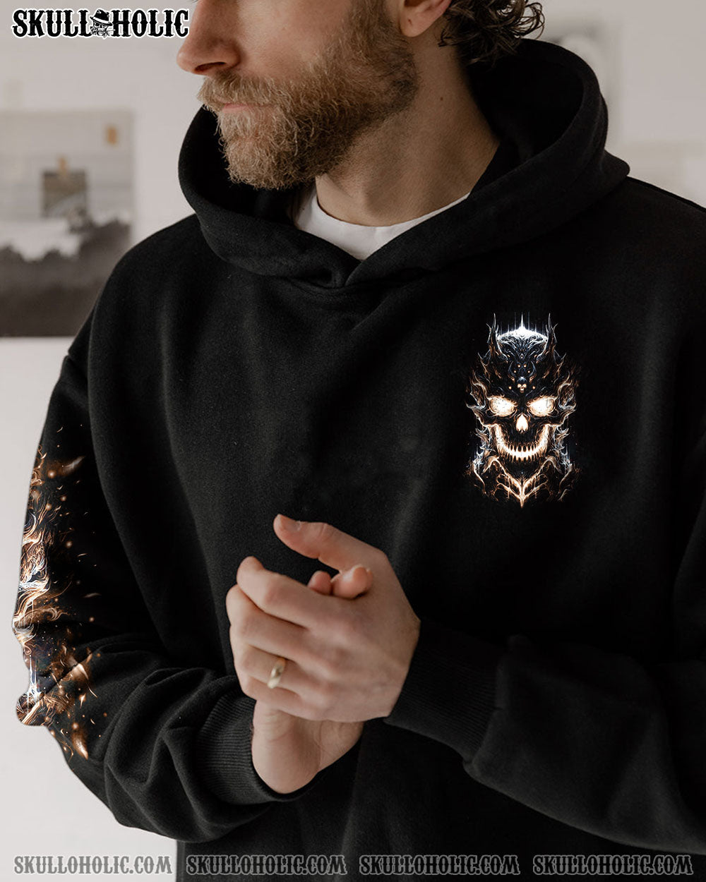 BLISSCORNERS ONE DAY I'M GONNA JUST SAY DEMON SKULL ALL OVER PRINT