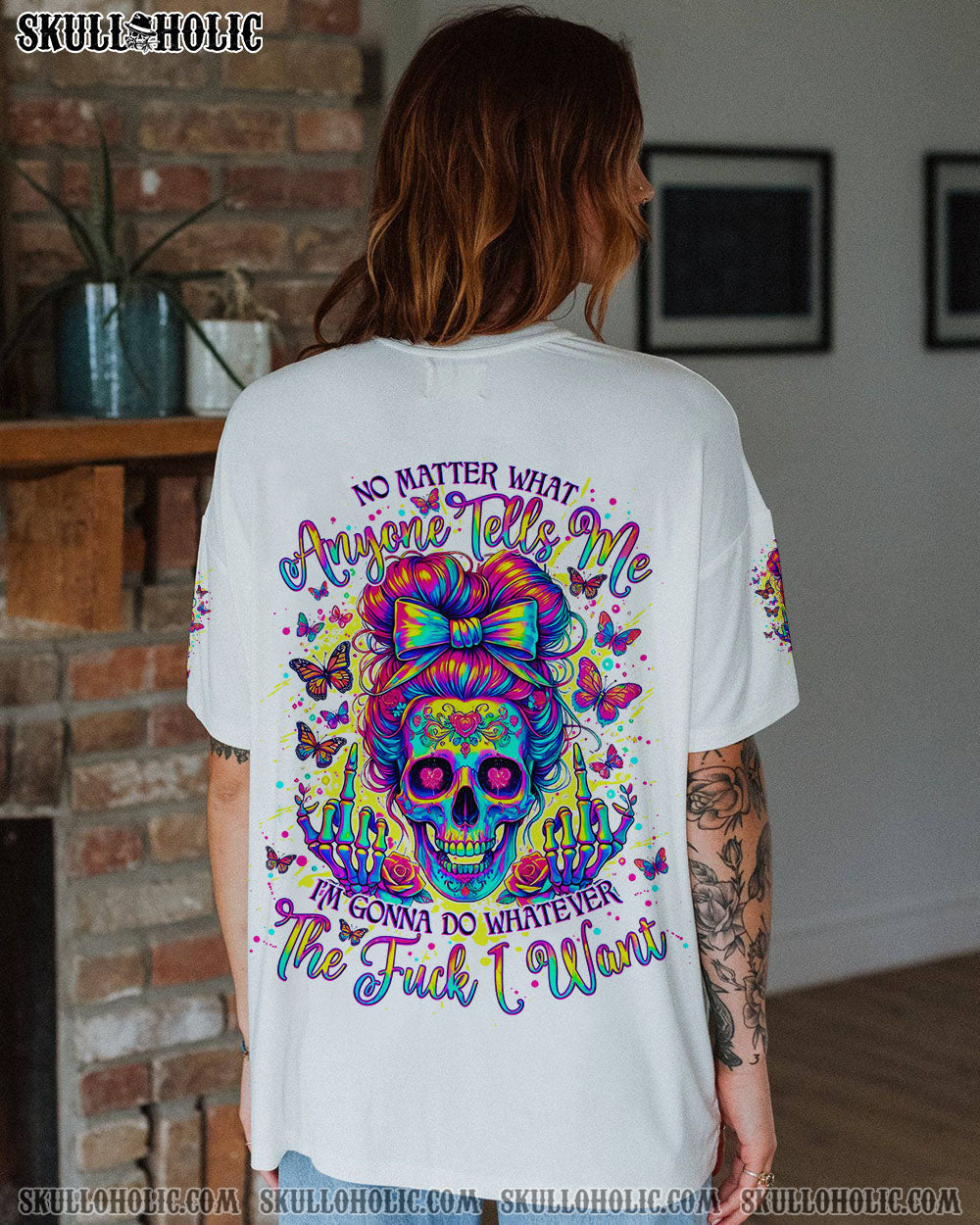 BLISSCORNERS NO MATTER WHAT ANYONE TELLS ME MESSY BUN ALL OVER PRINT