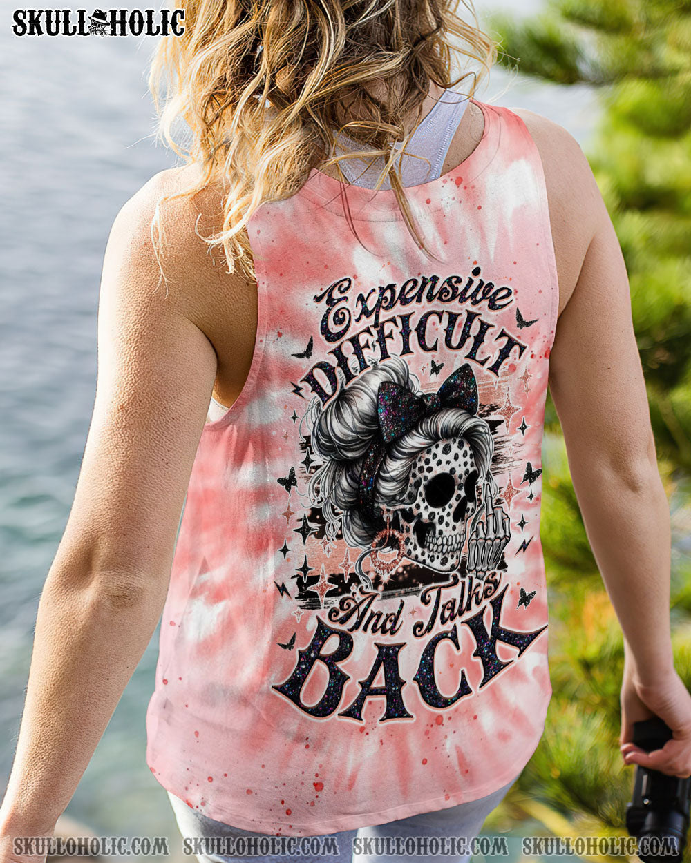 BLISSCORNERS BUCKLE UP BUTTERCUP B SWITCH SKULL MESSY BUN TIE DYE  ALL OVER PRINT
