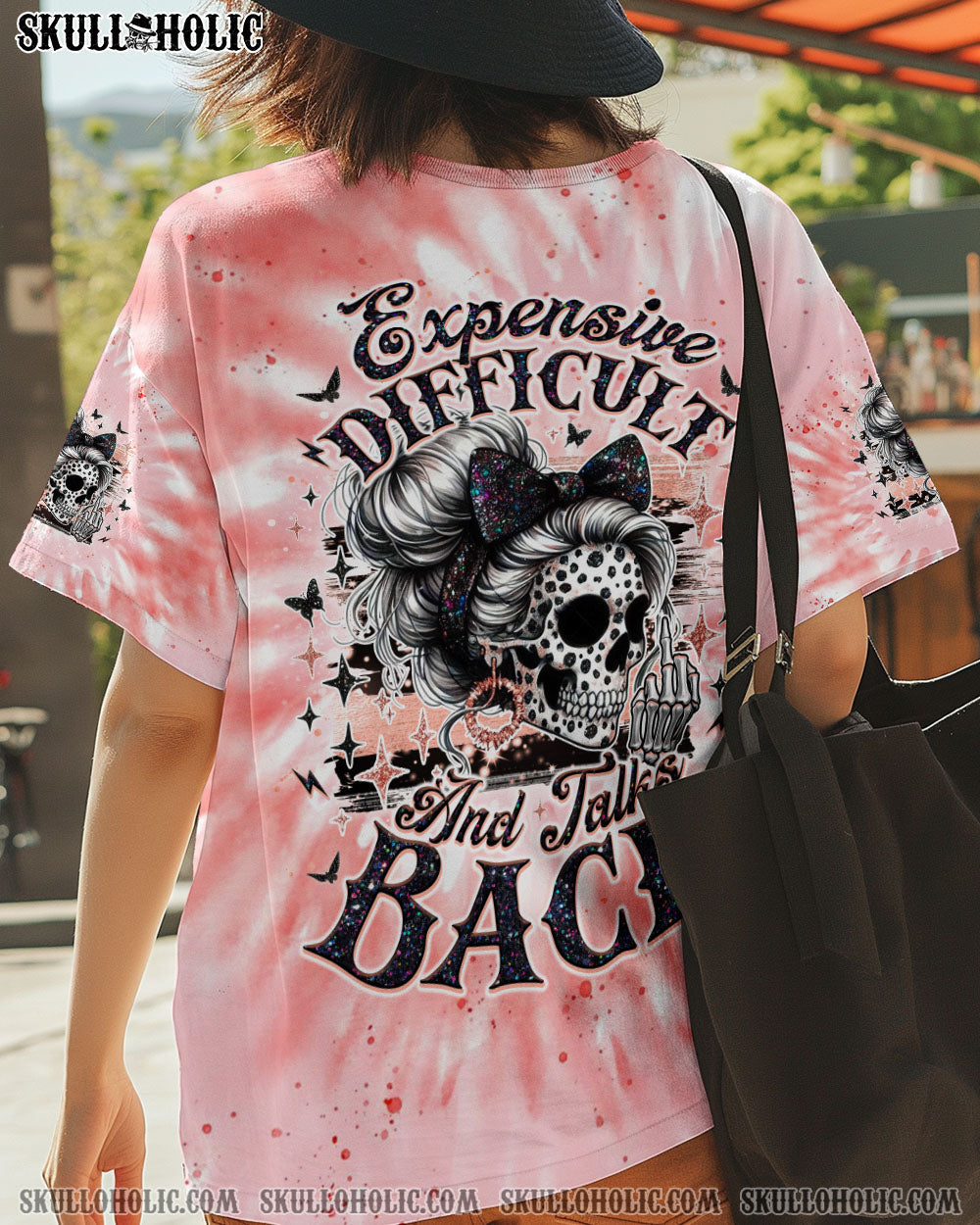 BLISSCORNERS BUCKLE UP BUTTERCUP B SWITCH SKULL MESSY BUN TIE DYE  ALL OVER PRINT