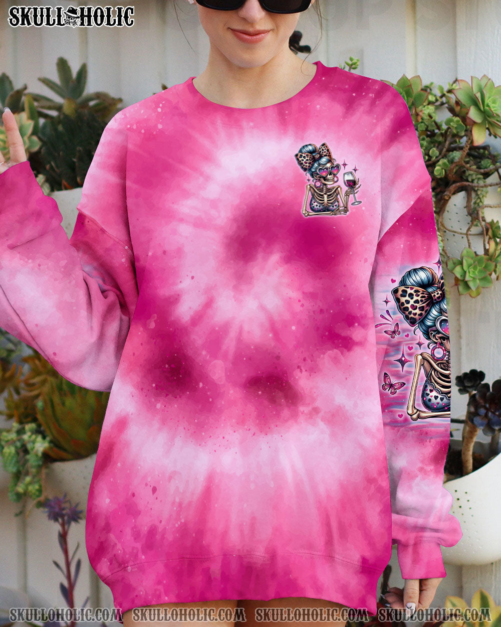 BLISSCORNERS I DON'T NEED YOUR ATTITUDE SKULL MESSY BUN ALL OVER PRINT