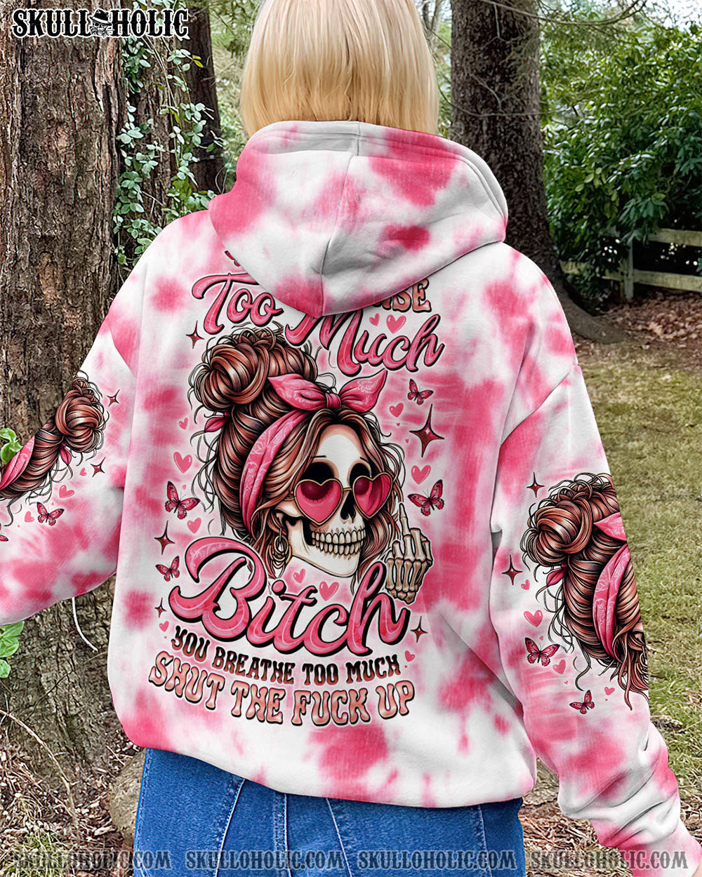 BLISSCORNERS EXPENSIVE DIFFICULT AND TALKS BACK MESSY BUN TIE DYE ALL OVER PRINT