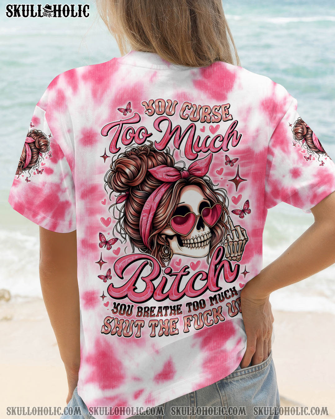 BLISSCORNERS EXPENSIVE DIFFICULT AND TALKS BACK MESSY BUN TIE DYE ALL OVER PRINT