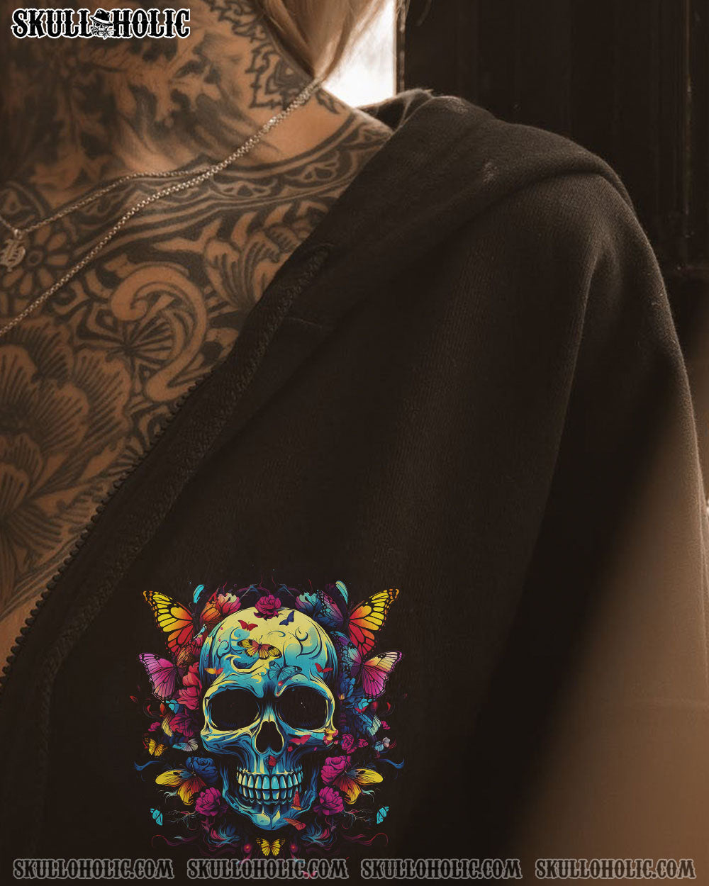 BLISSCORNERS MY GIVE A F IS BROKEN SKULL BUTTERFLY ALL OVER PRINT