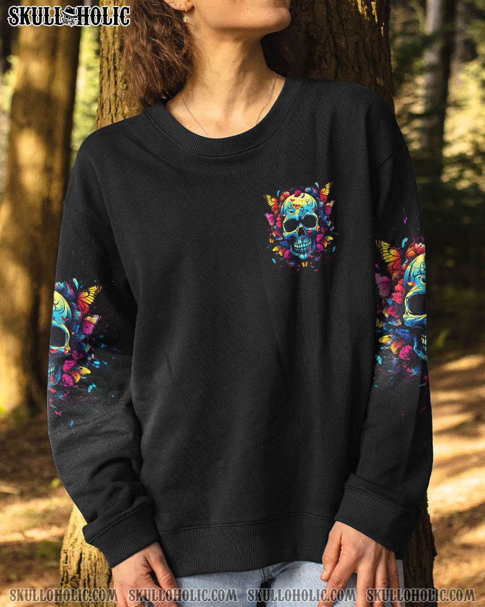 BLISSCORNERS MY GIVE A F IS BROKEN SKULL BUTTERFLY ALL OVER PRINT