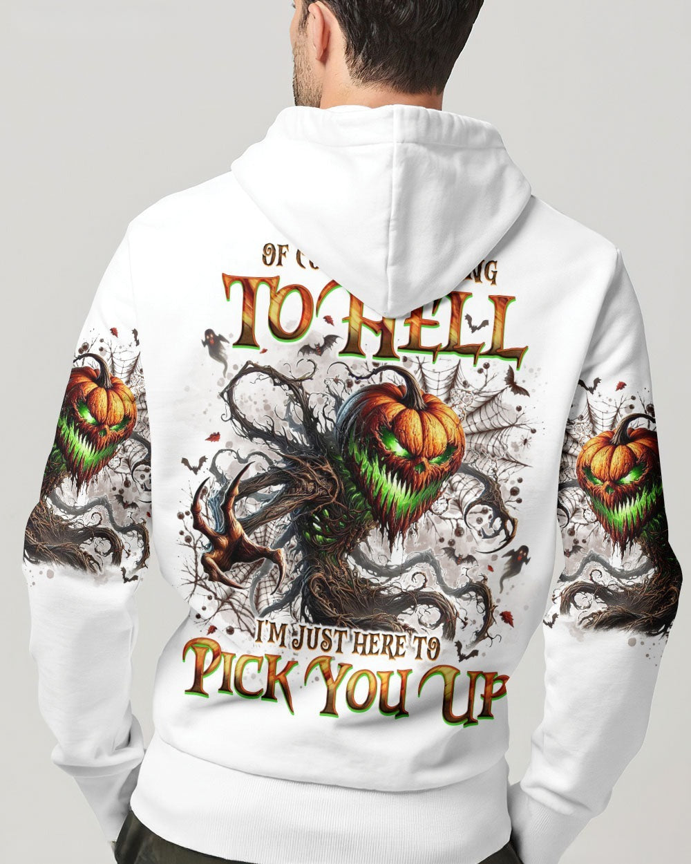BLISSCORNERS OF COURSE I'M GOING TO HELL SKULL PUMPKINS HALLOWEEN ALL OVER PRINT