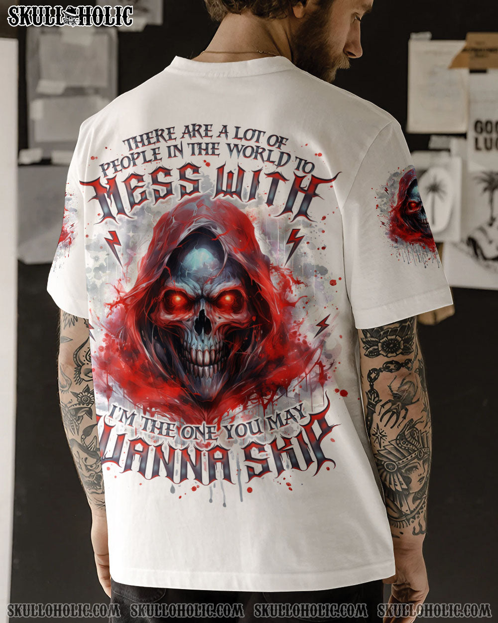 BLISSCORNERS I'M THE ONE YOU MAY WANNA SKIP MAD REAPER ALL OVER PRINT
