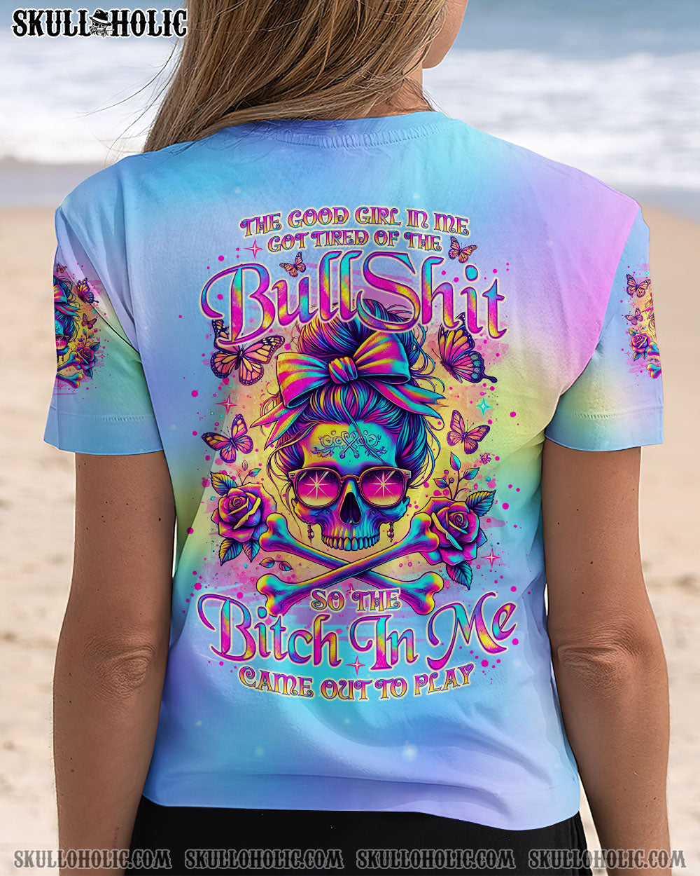 BLISSCORNERS IT'S GOING TO BE ONE OF THOSE DAYS SKULL MESSY BUN ALL OVER PRINT