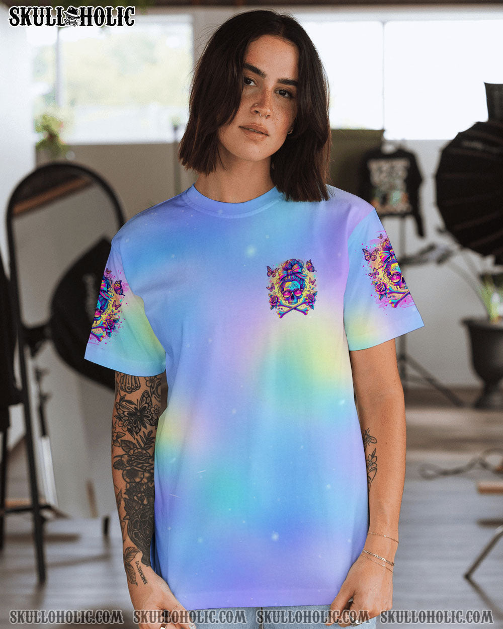 BLISSCORNERS IT'S GOING TO BE ONE OF THOSE DAYS SKULL MESSY BUN ALL OVER PRINT