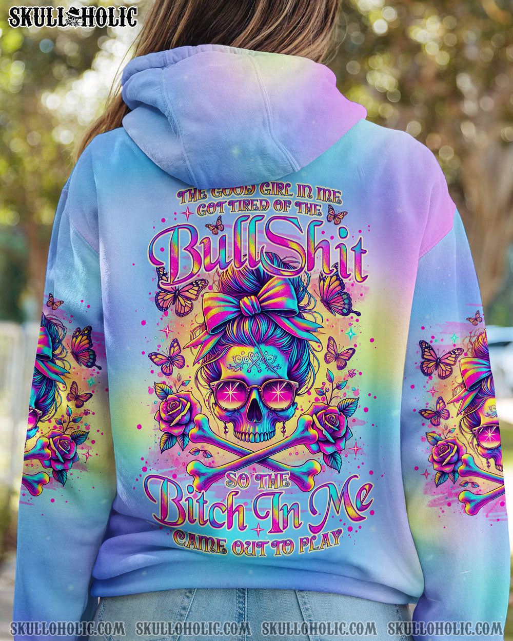 BLISSCORNERS IT'S GOING TO BE ONE OF THOSE DAYS SKULL MESSY BUN ALL OVER PRINT