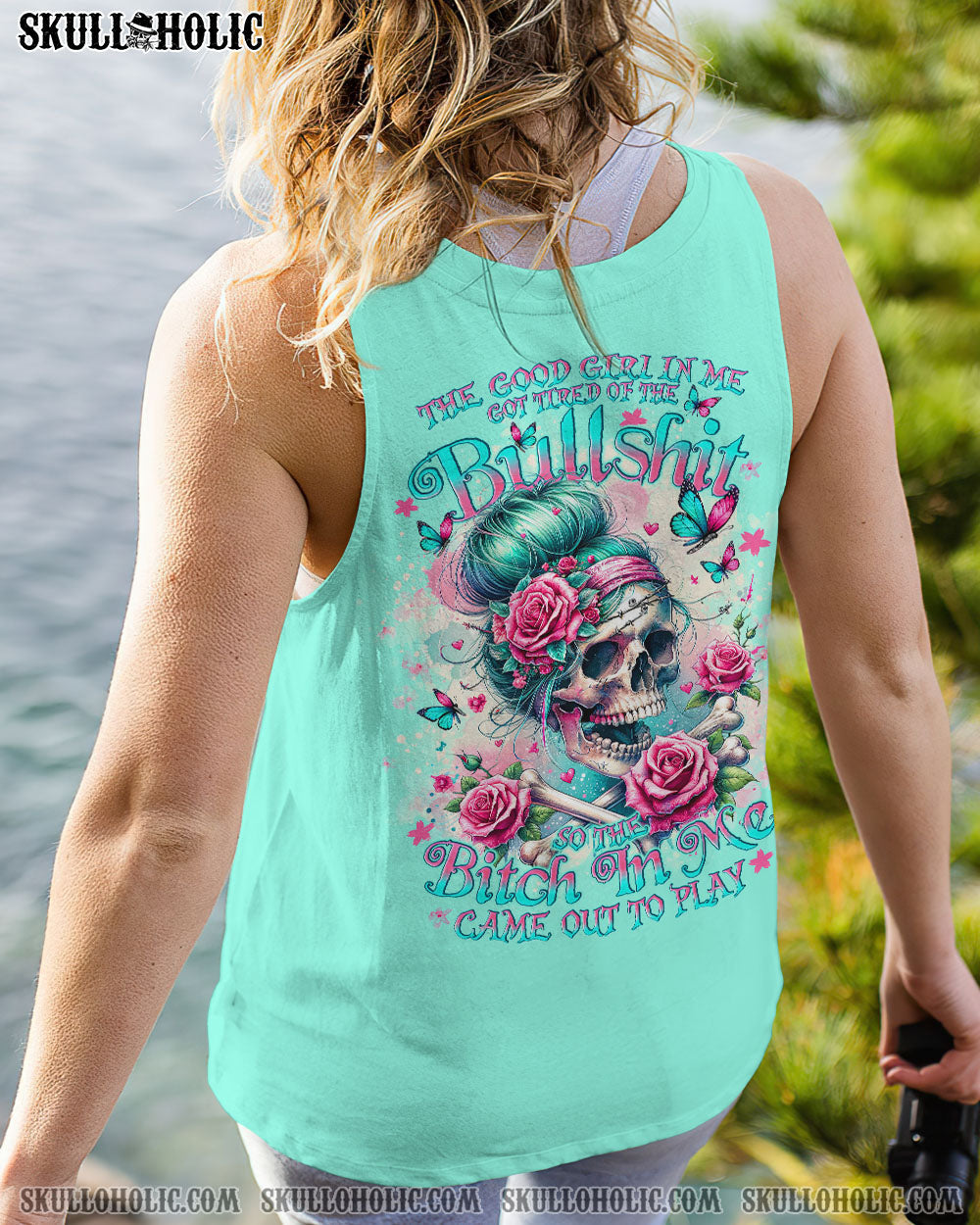 BLISSCORNERS THE GOOD GIRL IN ME MESSY BUN ALL OVER PRINT