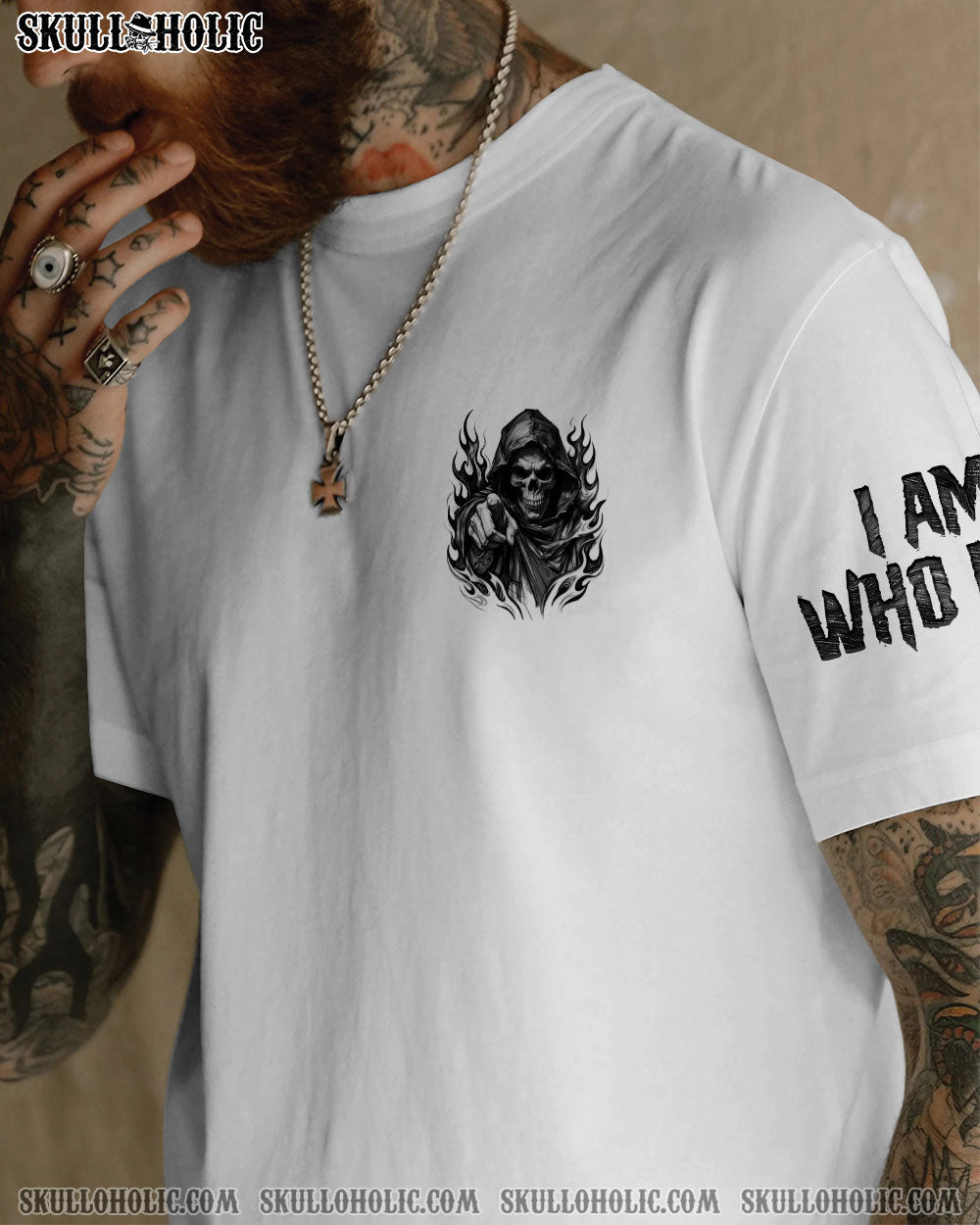 BLISSCORNERS I AM WHO I AM SKULL  REAPER  ALL OVER PRINT